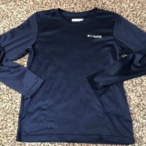 Columbia Boys Size 10/12 Navy Long Sleeve Performance Shirt | GUC